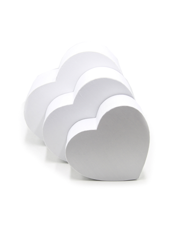 PAPÍRDOBOZ SZÍV 3 DB 1/16 31x28x13-5; 27x24-5x11-5; 22-5x20x9-5 cm FEHÉR
