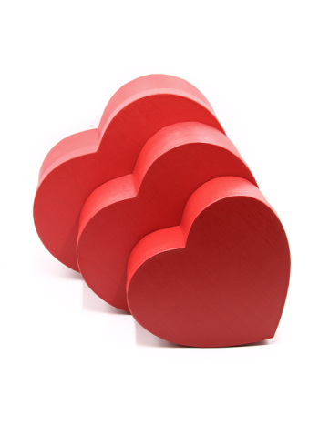 PAPÍRDOBOZ SZÍV 3 DB 1/16 31x28x13-5; 27x24-5x11-5; 22-5x20x9-5 cm PIROS