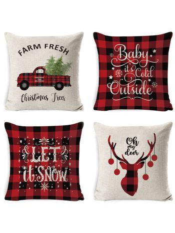 PÁRNAHUZAT 4 DB KARÁCSONYI 1/60 45x45 CM