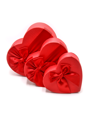 PAPÍRDOBOZ SZÍV 3 DB 1/36  21-5x20x9; 18-7x17x7-5; 15-5x14x6 cm PIROS