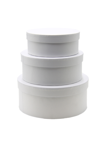PAPÍRDOBOZ 3 DB KEREK 1/36 FEHÉR 21-5x9; 18-5x7-5; 15-5x6 cm