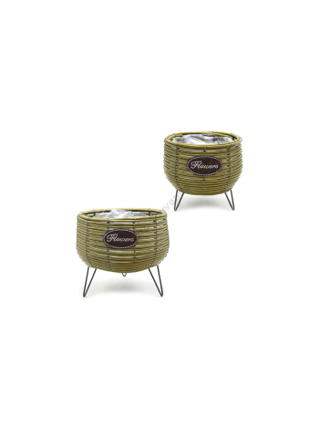 VIRÁGTARTÓ 2 DB 1/20 26x23; 20x20 cm ZÖLD