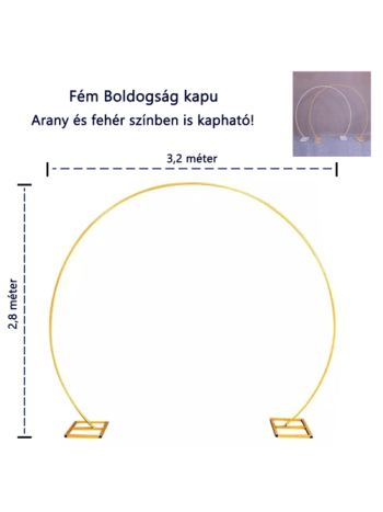 BOLDOGSÁG KAPU 1/4 3-2x2-8 m ARNAY- FEHÉR