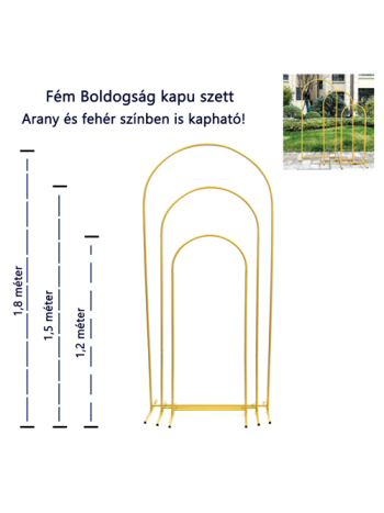 FÉM ÁLLVÁNY SZETT 3DB-OS 1/5 FEHÉR ARANY
