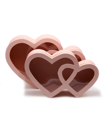 PAPÍRDOBOZ SZÍV 2 DB 1/16 38x25-5x11-5; 33-5x22x9-5 cm RÓZSASZÍN