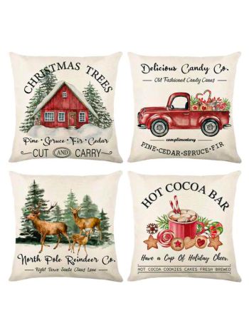 PÁRNAHUZAT KARÁCSONYI 10/300 43x43 cm 4 FÉLE ZSÁKVÁSZON