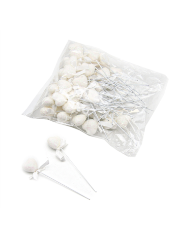 PÁLCÁS SZÍV 50 DB 1/100 11cm FEHÉR ES08888