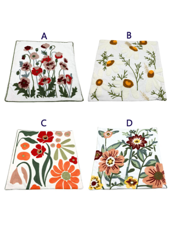 PÁRNAHUZAT VIRÁGOS- HÍMZETT 2/100 44x44 4 FÉLE