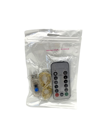 LEDFŰZÉR USB-S-TÁVKAPCSOLÓVAL 12/480 MELEGFEHÉR 5M