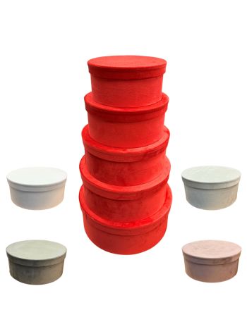 PAPÍRDOBOZ BÁRSONY 5 DB 1/6 19x8-5;22x10;25x10-5;28x11-5;31x12-5 cm 5 SZÍNBEN