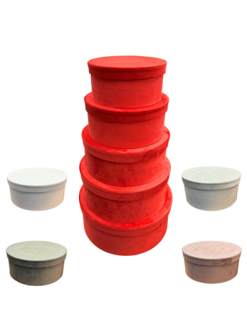 PAPÍRDOBOZ BÁRSONY 5 DB 1/6 19x8-5;22x10;25x10-5;28x11-5;31x12-5 cm 5 SZÍNBEN