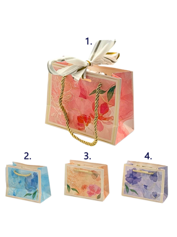 AJÁNDÉKTASAK VIRÁGOS 12/1200 14x11x6-5 cm 4 FÉLE