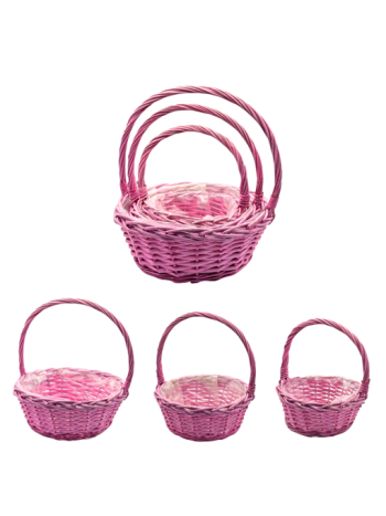 FONOTT KOSÁR BÉLELT 3 DB 1/28 33;27;21 cm RÓZSASZÍN