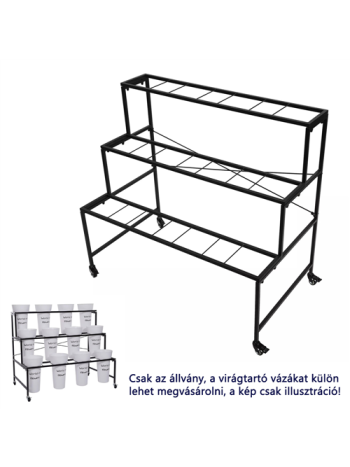 VIRÁGTARTÓ ÁLLVÁNY FÉM 1/1 121x73x118 CM FEKETE