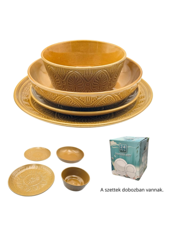 ÉTKÉSZLET SÁRGA 24 DB-OS 1/2