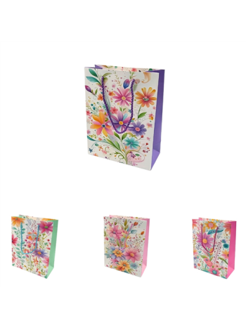 AJÁNDÉKTASAK VIRÁGOS 12/840 18x23x8-5 cm 4 FÉLE