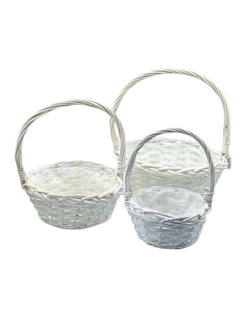 FONOTT KOSÁR BÉLELT 3 DB 1/40 27x10;21x9;16x8 cm FEHÉR