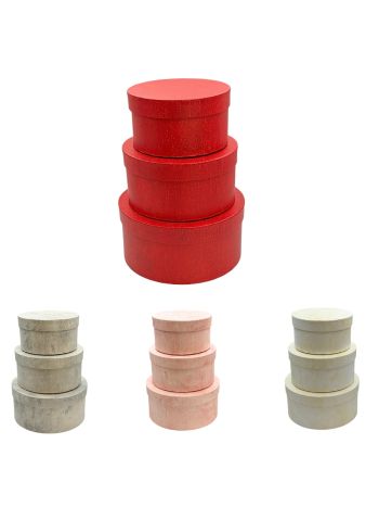 PAPÍRDOBOZ 3 DB KEREK 1/30 23x23x11;20x20x10;17x17x9 cm 4 SZÍNBEN