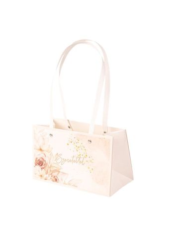 10db.Szeretettel feliratos virág táska 22(h) x 10.5(sz) x 13.5(m) cm (FBL-13)