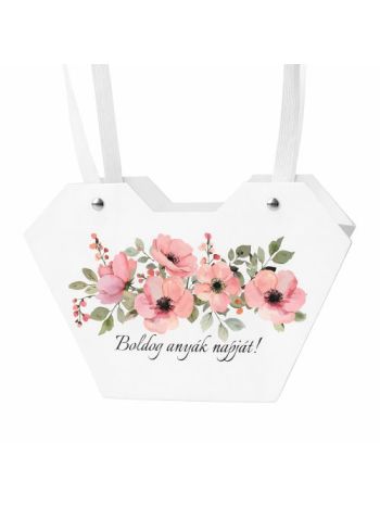 10db.Boldog anyák napját! feliratos virág táska 23.5(h) x 12.5(sz) x 35(m) cm