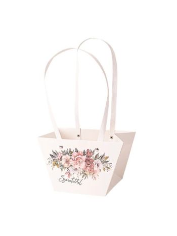 10db.Szeretettel feliratos virág táska 20(h) x 12(sz) x 12(m) cm