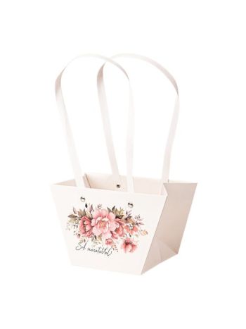 10db. Sok szeretettel feliratos virág táska 20(h) x 12(sz) x 12(m) cm