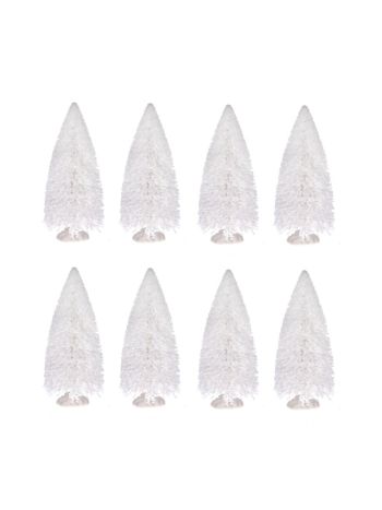 Fenyő dekoráció műanyag- 6 cm- fehér- S/8 @