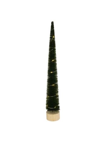 Fenyő fa talpon- LED-es műanyag- fa 6x50 cm zöld