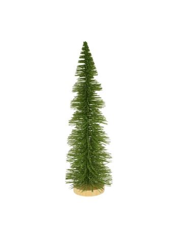 Fenyő fa talpon műanyag- fa 12x35-5 cm zöld
