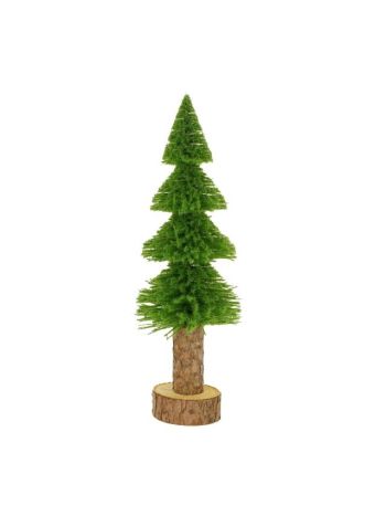 Fenyő törzzsel- fa talpon műanyag- fa 8-3x25 cm zöld
