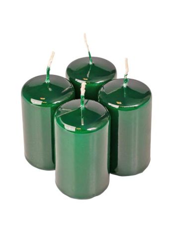 Adventi henger gyertya készlet- 7 x 4cm - Lakk sötétzöld