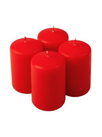 Adventi henger gyertya készlet- 7 x 4cm - Matt piros