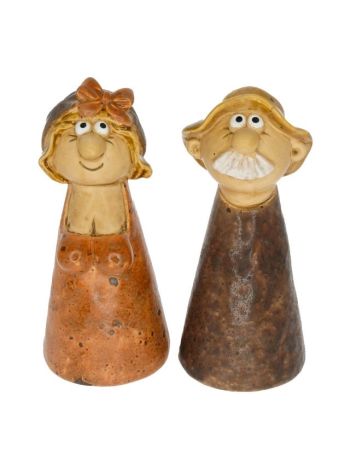 Gazda- gazdasszony álló kerámia 8-3x7-8x17-1 cm narancs- barna 2 féle DD67336