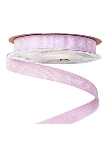 Hópelyhes ripsz szalag 12mm x 20m - Halványlila