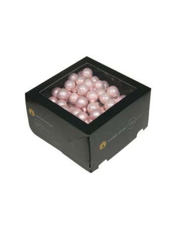 Gömb betűzős- üveg- 2-5 cm- powder pink- S/144 SSS