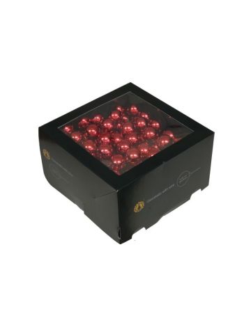 Gömb betűzős- üveg- 2-5 cm- red shiny- S/144