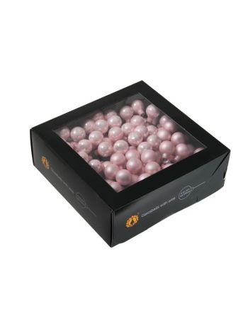 Gömb betűzős, üveg, 2 cm, powder pink, S/144 SSS
