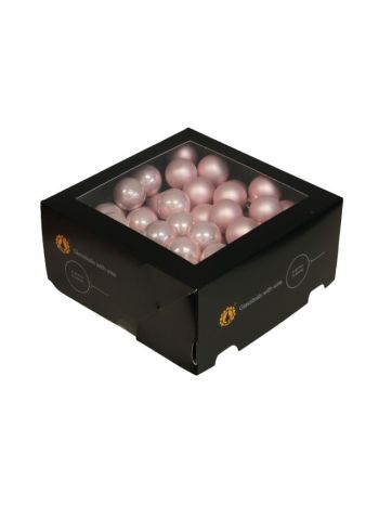 Gömb betűzős, üveg, 3 cm, powder pink, S/72 SSS