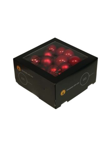 Gömb betűzős- üveg- 4 cm- christmas red- S/36