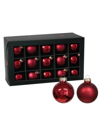 Gömb üveg- 5-7 cm- piros kombi S/30