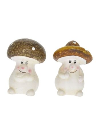 Gomba pöttyös- kerámia- 8x8-5x11 cm- barna- narancs- 2 féle- SSS