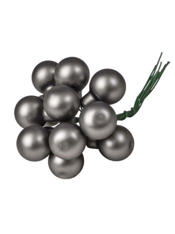 Üveggömb pick- matt szürke- 2cm-es- 12 db-os köteg