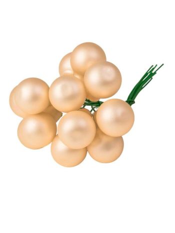 Üveggömb pick- matt krém- 2cm-es- 12 db-os köteg