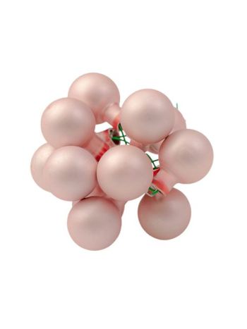 Üveggömb pick- matt rózsaszín- 2cm-es- 12 db-os köteg