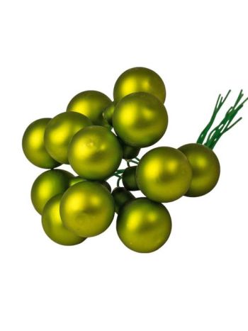 Bila de sticlă - verde mat - 2cm - pachet de 12