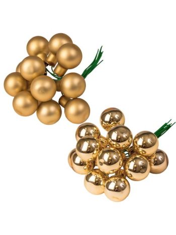 Üveggömb pickek- mix csomagban - Arany