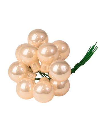 Üveggömb pick- fényes krém- 2cm-es- 12 db-os köteg