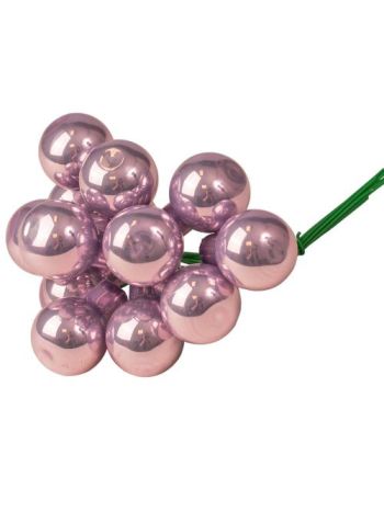 Minge de sticlă - violet deschis luminos - 2cm - pachet de 12