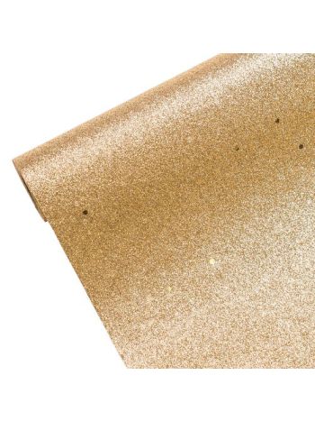 Glitteres karácsonyi asztali futó- asztalközép 28cm x 2.7m - Arany