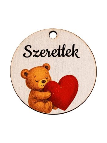 5db. Szeretlek feliratos- macis dekor tábla- 5 c